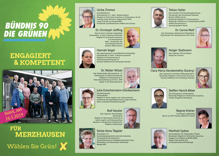 Unser Wahlkampfflyer zur Kommunalwahl 2019 in Merzhausen